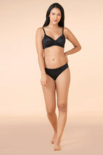 Load image into Gallery viewer, Amante Satin Edge Bikini Panty - Black 10108
