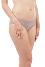 Load image into Gallery viewer, Amante Silicone Flock Bikini Panty - Grey 11402
