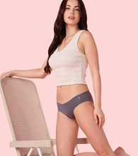 Load image into Gallery viewer, Enamor PB40 Innovations Invisi, All Day Comfort, Low Waist Bikini Panty for Women - No Visible Panty Lines, Sweat wicking, Free Cut, Regular Coverage -  Pack of 1 (Ink Grey)
