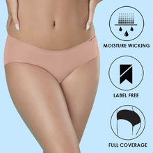 Load image into Gallery viewer, Sonari Women’s Mid-Rise Hipster Panties | Nylon-Spandex Blend, Stretchable, Invisible Under Clothes - SEAMLESS
