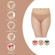 Load image into Gallery viewer, Wacoal Cotton Low Waist Medium Coverage Everyday Wear Pack of 3  Bikini Panty PI03G03
