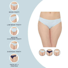 Load image into Gallery viewer, Wacoal Cotton Low Waist Medium Coverage Everyday Wear Pack of 3  Bikini Panty PI03G03
