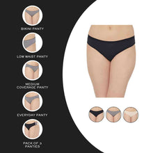 Load image into Gallery viewer, Wacoal Cotton Low Waist Medium Coverage Everyday Wear Pack of 3  Bikini Panty PI03G03
