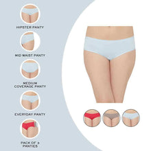 Load image into Gallery viewer, Wacoal Cotton Mid Waist Medium Coverage Everyday Wear Pack of 3  Hipster Panty PI03H04
