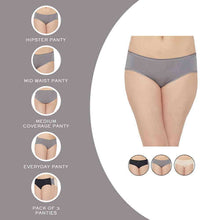 Load image into Gallery viewer, Wacoal Cotton Mid Waist Medium Coverage Everyday Wear Pack of 3  Hipster Panty PI03H04
