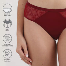 Load image into Gallery viewer, Wacoal Women’s BASICS Zoe Mid-waist Medium Coverage  Everyday wear Hipster Panty-Red PI03P03
