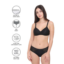 Load image into Gallery viewer, Wacoal BASICS Bliss Mid-waist Medium Coverage Everyday wear Hipster Panty - Black PI03Q01
