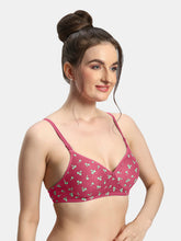 Load image into Gallery viewer, Sonari Medium Coverage Lightly Padded Wirefree Printed Cotton Bra with Seamless Cups – SMT003
