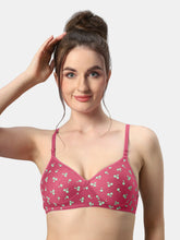 Load image into Gallery viewer, Sonari Medium Coverage Lightly Padded Wirefree Printed Cotton Bra with Seamless Cups – SMT003
