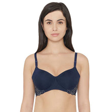 Load image into Gallery viewer, Wacoal Love to Lace  Padded Wired  3/4th Cup Everyday Wear Medium coverage T-Shirt Bra - Navy Blue SB3228
