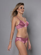 Load image into Gallery viewer, Sonari Soft Nylon Spandex Lightly Padded Medium Coverage Wirefree Bridal Lingerie Set with Lace Panty – SECTOS
