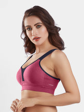 Load image into Gallery viewer, Sonari Moulded Wirefree Cotton Polyester Full Coverage Sports Bra with Adjustable Straps – SUPREMO
