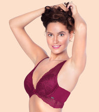 Load image into Gallery viewer, Enamor Butterfly Frame for Cleavage Enhancing Women's Bridal Plunge Push-Up Bra - Lace, Wired, Padded, Medium Coverage - F091
