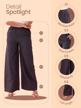 Load image into Gallery viewer, Go Colors Black Woven Lyocell Denim Palazzos
