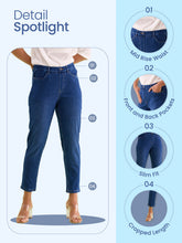 Load image into Gallery viewer, Go Colors Blue Cotton Poly Stretch Cropped Denim Jeggings
