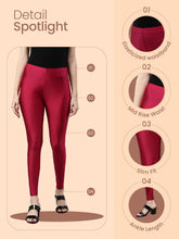 Load image into Gallery viewer, Go Colors Silver Grey Nylon Stretch Shimmer Leggings
