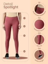 Load image into Gallery viewer, Go Colors Bright Red Drop Needle Fabric Rib Leggings
