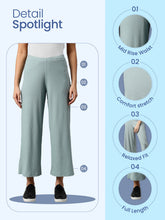 Load image into Gallery viewer, Go Colors Dusty Blue Drop Needle Fabric Rib Palazzo
