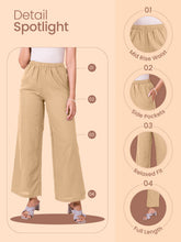 Load image into Gallery viewer, Go Colors White Viscose Blend Linen Palazzos
