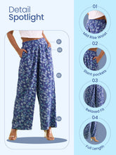 Load image into Gallery viewer, Go Colors Blue Woven Viscose Printed Palazzo
