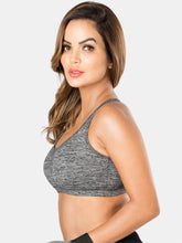 Load image into Gallery viewer, Sonari Padded Wirefree Nylon Blend Full Coverage Sports Bra with Removable Pads and Hook Closure – TRACKER
