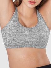 Load image into Gallery viewer, Sonari Padded Wirefree Nylon Blend Full Coverage Sports Bra with Removable Pads and Hook Closure – TRACKER
