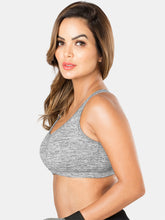 Load image into Gallery viewer, Sonari Padded Wirefree Nylon Blend Full Coverage Sports Bra with Removable Pads and Hook Closure – TRACKER
