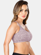 Load image into Gallery viewer, Sonari Padded Wirefree Nylon Blend Full Coverage Sports Bra with Removable Pads and Hook Closure – TRACKER
