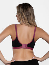 Load image into Gallery viewer, Sonari Lightly Padded Wirefree Nylon Spandex Full Coverage Sports Bra with Adjustable Straps – VEDA
