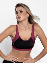 Load image into Gallery viewer, Sonari Lightly Padded Wirefree Nylon Spandex Full Coverage Sports Bra with Adjustable Straps – VEDA
