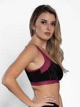 Load image into Gallery viewer, Sonari Lightly Padded Wirefree Nylon Spandex Full Coverage Sports Bra with Adjustable Straps – VEDA
