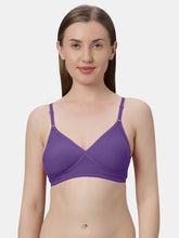 Load image into Gallery viewer, Sonari Non-Padded Wirefree Cotton-Polyester Medium Coverage Everyday Bra with Adjustable Straps – VIOLET

