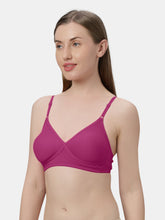 Load image into Gallery viewer, Sonari Non-Padded Wirefree Cotton-Polyester Medium Coverage Everyday Bra with Adjustable Straps – VIOLET
