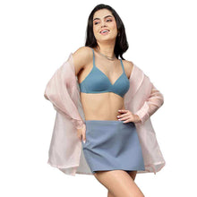 Load image into Gallery viewer, Wacoal How Perfect Padded Non-wired 3/4th Cup Medium Coverage Seamless T-Shirt Bra - Blue 852189
