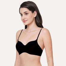 Load image into Gallery viewer, Wacoal Basic Mold Padded  Non Wired 3/4Th Cup Everyday Wear Seamless T-Shirt Bra - Black WB3A140IN

