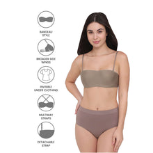 Load image into Gallery viewer, Wacoal Basic Mold Padded Wired Half Cup Everyday Wear Strapless Multiway Bra-Brown WB3B530IN
