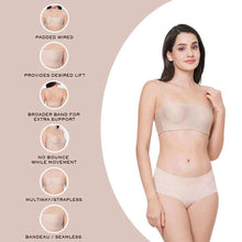 Load image into Gallery viewer, Wacoal Basic Mold Padded Wired Half Cup Strapless Bandeau T-Shirt Bra - Beige WB3B530IN

