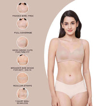 Load image into Gallery viewer, Wacoal Basic Mold Padded Non Wired Full Coverage Everyday T-Shirt Bra - Beige WB75250IN
