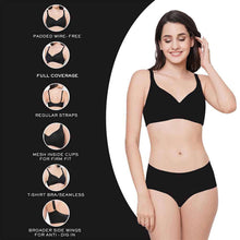 Load image into Gallery viewer, Wacoal Basic Mold Padded Non Wired Full Coverage Everyday T-Shirt Bra - Black WB75250IN
