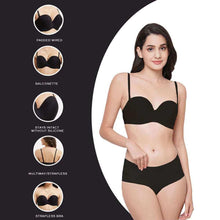 Load image into Gallery viewer, Wacoal Basic Mold Padded Wired Half Cup Everyday Wear Strapless Multiway Bra - Black WB78720IN
