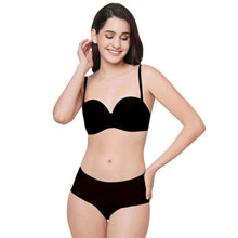 Load image into Gallery viewer, Wacoal Basic Mold Padded Wired Half Cup Everyday Wear Strapless Multiway Bra - Black WB78720IN
