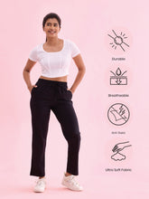 Load image into Gallery viewer, Go Colors Black Cotton Knit Lounge Pants
