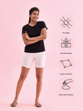 Load image into Gallery viewer, Go Colors Cream Cotton Stretch Cycling Shorts
