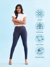 Load image into Gallery viewer, Go Colors Blue Cotton Poly Stretch Knit Jeggings
