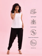 Load image into Gallery viewer, Go Colors Black Viscose Stretch Patiala
