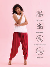 Load image into Gallery viewer, Go Colors Bright Red Viscose Stretch Patiala
