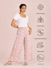 Load image into Gallery viewer, Go Colors Medium Pink Woven Viscose Printed Palazzo
