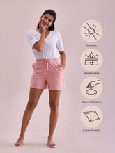 Load image into Gallery viewer, Go Colors Baby Pink Cotton Stretch Casual Shorts
