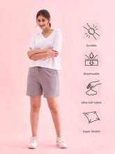Load image into Gallery viewer, Go Colors Ebony Grey Cotton Stretch Casual Shorts
