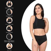 Load image into Gallery viewer, Wacoal Sports Lover Padded Non-wired High Neck Medium Intensity Full coverage Sports Bra - Black WR3446
